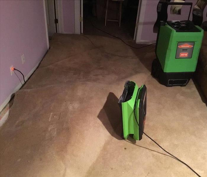 Water damage in the basement of a house