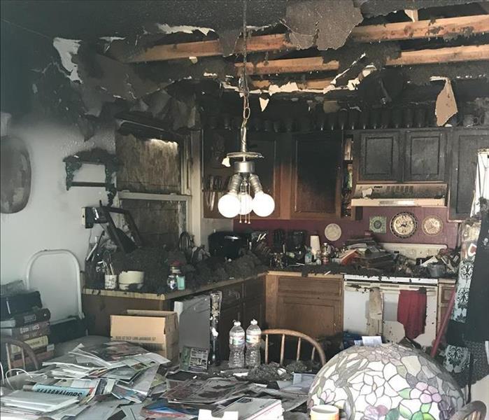 Aftermath of a kitchen fire in local home