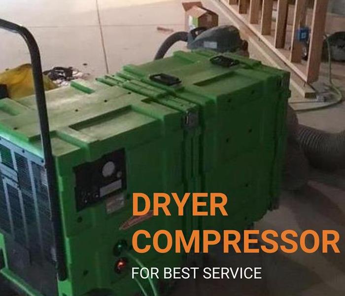 SERVPRO dryer in a water damaged room