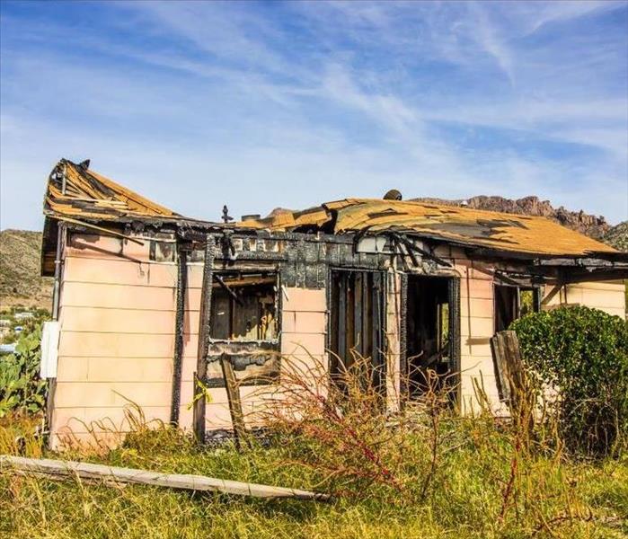 Remains of vacant house after a fire